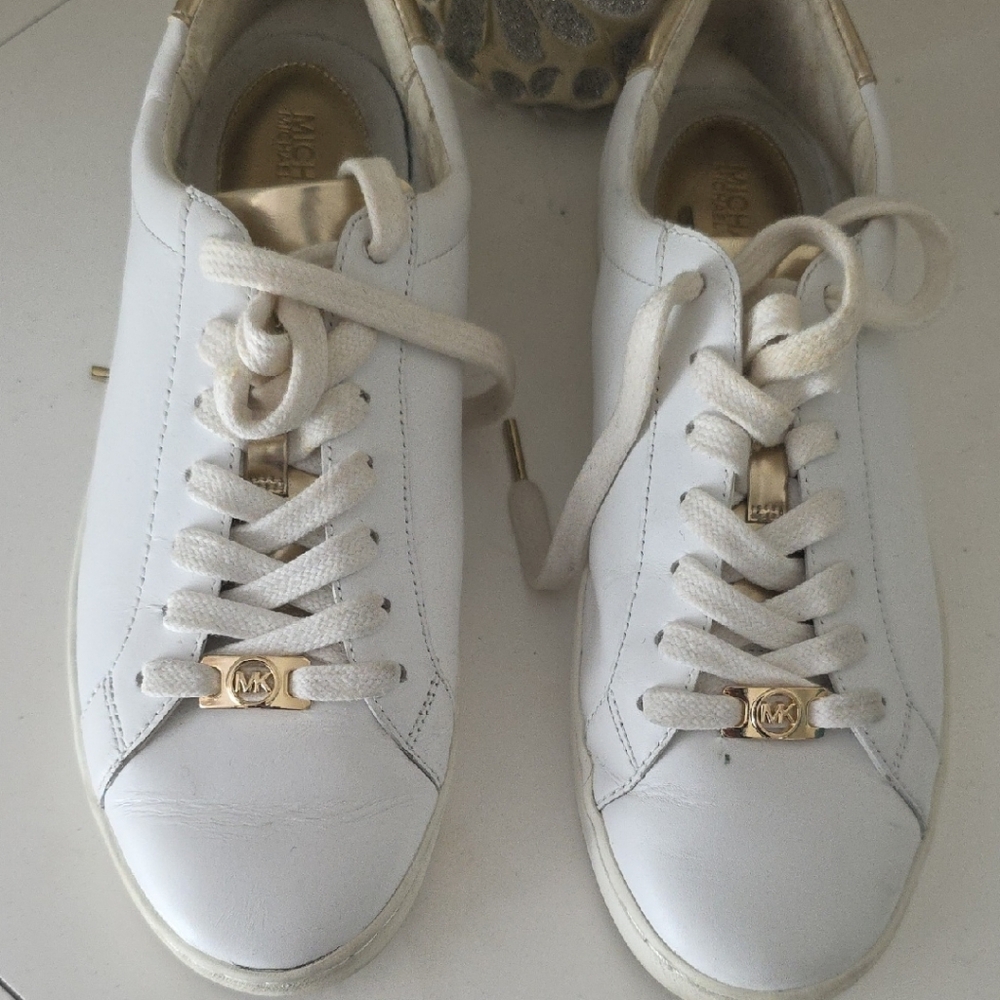 Michael Kors White and Gold Women's Sneakers